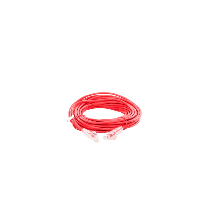 Cable de Parcheo Slim UTP Cat6A - 10 Metros (32.81 Pies) Rojo Diámetro Reducido (28 AWG)