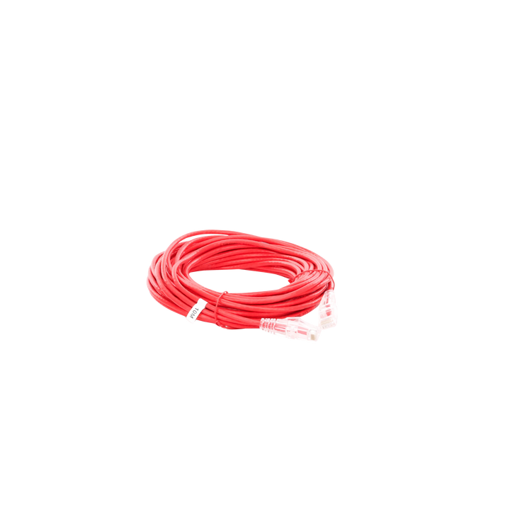 Cable de Parcheo Slim UTP Cat6A - 10 Metros (32.81 Pies) Rojo Diámetro Reducido (28 AWG)