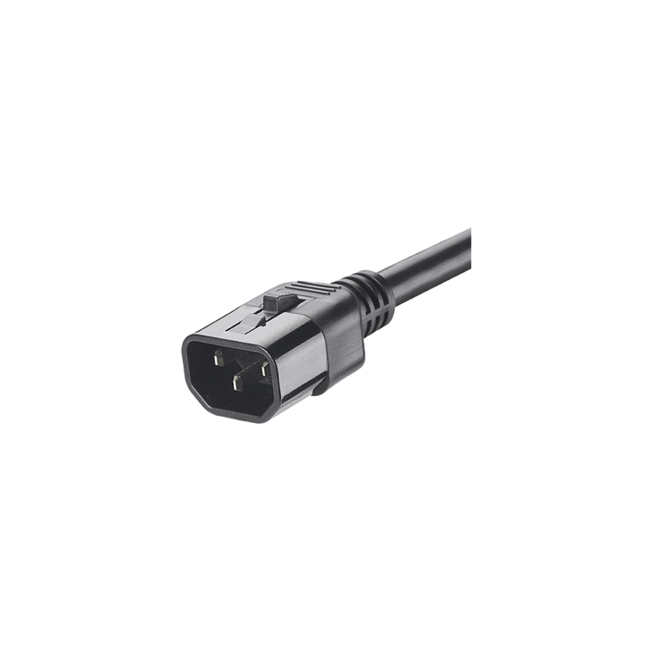 Cable de Alimentación Eléctrica Con Bloqueo de Seguridad, de IEC C14 a IEC C13, 1.2 Metros de Largo, Color Negro,