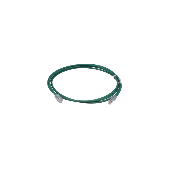 Cable de Parcheo UTP Cat6A, CM/LSZH, Diámetro Reducido (28AWG), Color Verde, 1.52 Metros (5 Pies)