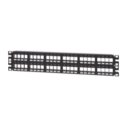 Panel de Parcheo Modular Keystone (Sin Conectores), Numerado y Espacio para Etiquetas, de 48 Puertos, 2UR