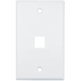 Placa de Pared (Face Plate) / 1 Puerto / Color Blanco / Caja con 20 Piezas / ABS