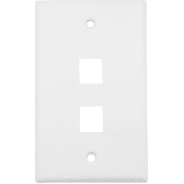 Placa de Pared (Face Plate) / 2 Puertos / Color Blanco / Caja con 20 Piezas / ABS