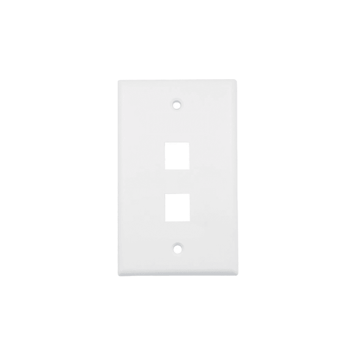 Placa de Pared (Face Plate) / 2 Puertos / Color Blanco / Caja con 20 Piezas / ABS