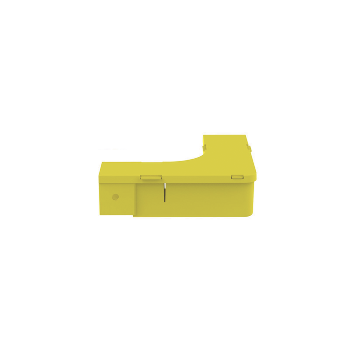 Ángulo Recto a 90º Horizontal con Tapa, Para Canaletas FiberRunner™ 2X2, Color Amarillo