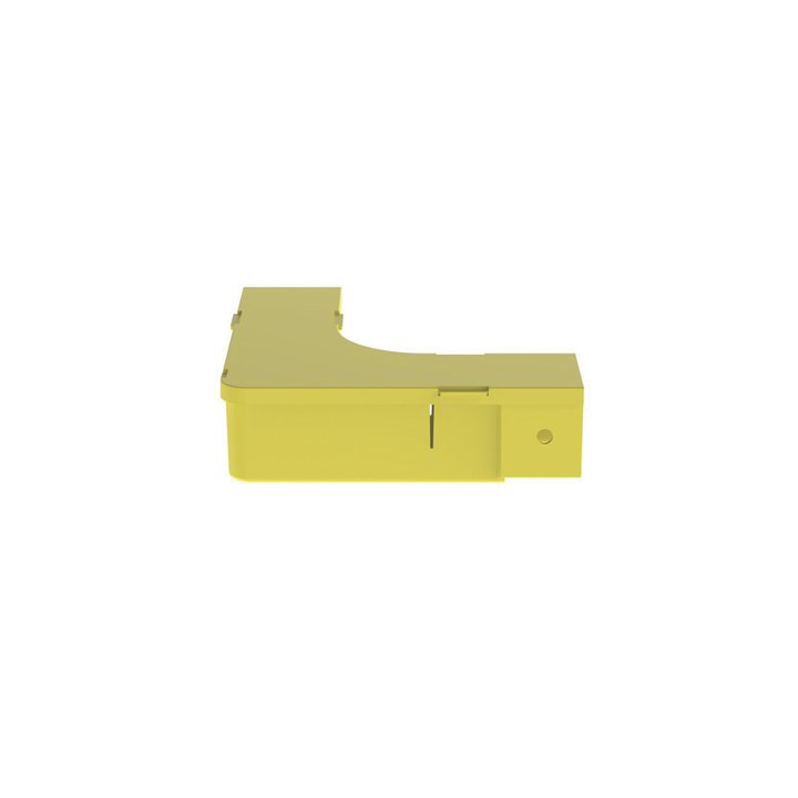 Ángulo Recto a 90º Horizontal con Tapa, Para Canaletas FiberRunner™ 2X2, Color Amarillo