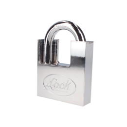 Candado de acero con Guarda Anti Palanca/ Acabado en Cromo Satinado / Doble Cerrojo / Medida 40 mm/ Nivel de seguridad