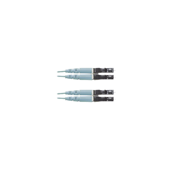 Jumper de Fibra Optica Multimodo 50/125 OM3, LC-LC Duplex, OFNR (Riser), Color Aqua, 7 Metros (22.97 Pies)