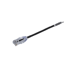 Cable de Parcheo UTP Cat6A, CM/LSZH, Diámetro Reducido (28AWG), Color Negro, 0.30 Metros (1 Pie)