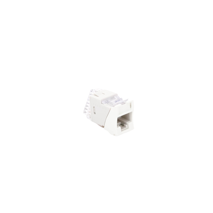 Jack Ultramax Cat6A, UTP, Montaje Híbrido en Placa de Pared (Plano y Angulado), Color Blanco, Punch Down