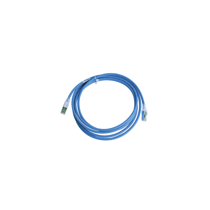 Patch Cord Z-MAX Cat6A S/FTP, CM/LS0H, 3.05 Metros (10 Pies), Color Azul, Versión Bulk (Sin Empaque Individual)