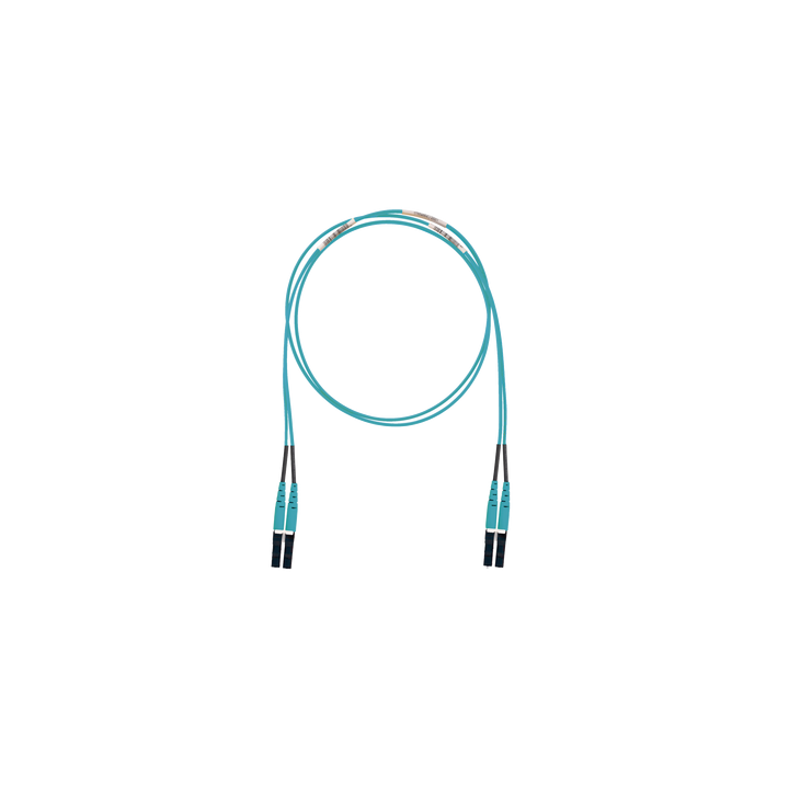 Jumper de Fibra Optica Multimodo 50/125 OM3, LC-LC Duplex, LSZH (Cero Halógenos), Color Aqua, 3 Metros (9.84 Pies)