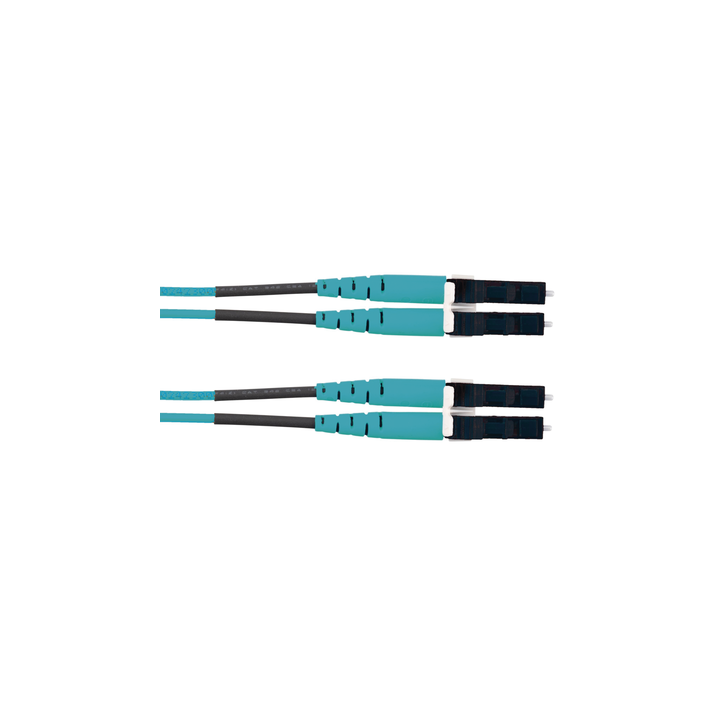 Jumper de Fibra Optica Multimodo 50/125 OM3, LC-LC Duplex, LSZH (Cero Halógenos), Color Aqua, 3 Metros (9.84 Pies)