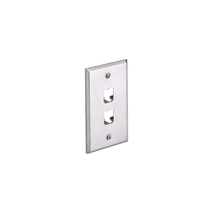 Placa de Pared Vertical, de Acero Inoxidable, Salida Para 2 Puertos Mini-Com