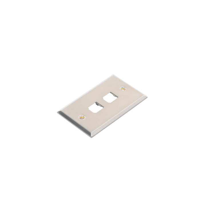 Placa de Pared Vertical, de Acero Inoxidable, Salida Para 2 Puertos Mini-Com