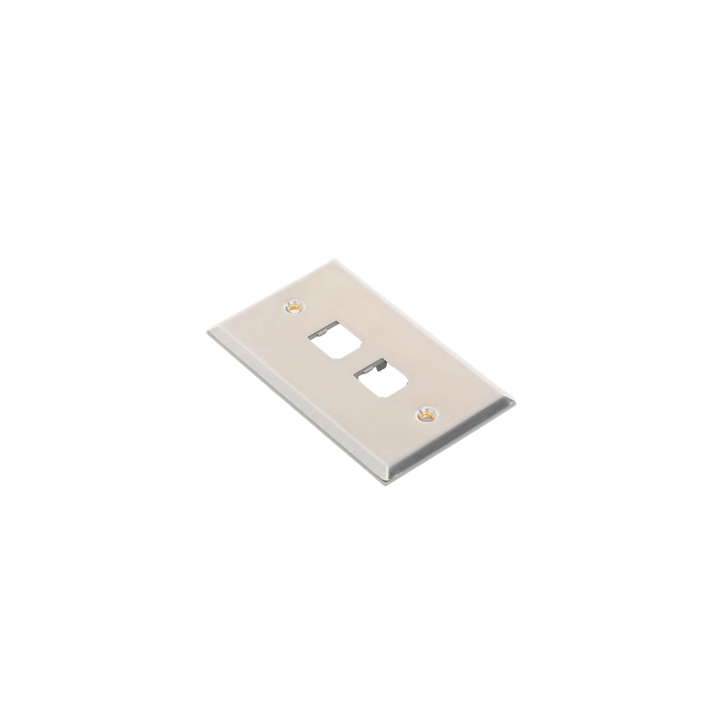 Placa de Pared Vertical, de Acero Inoxidable, Salida Para 2 Puertos Mini-Com