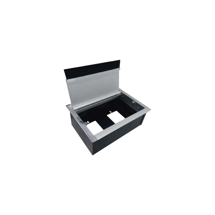 Caja Universal Vacía de 2 Módulos para Instalación en Escritorio (Voz, Datos, Video, Contactos Eléctricos), (No