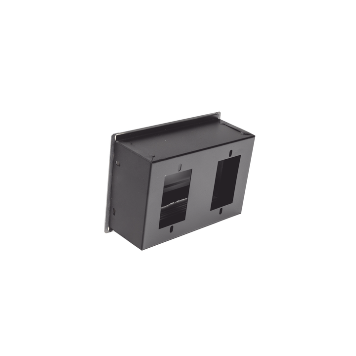 Caja Universal Vacía de 2 Módulos para Instalación en Escritorio (Voz, Datos, Video, Contactos Eléctricos), (No