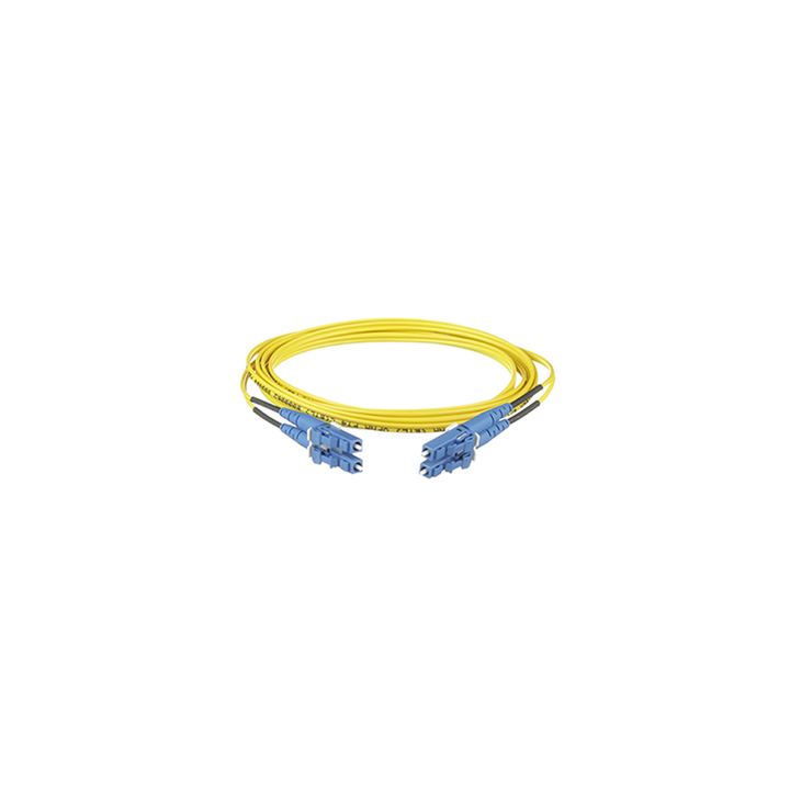 Jumper de Fibra Optica Monomodo 9/125 OS2, LC-LC Duplex, OFNR (Riser), Color Amarillo, 5 Metros (16.40 Pies)