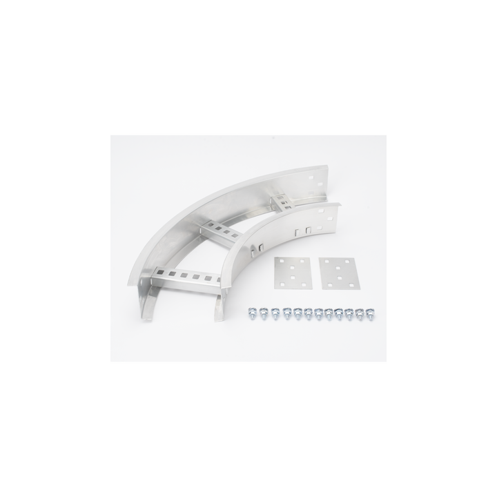 Curva Horizontal de Aluminio de 90° Perfil Z / Peralte 3 1/4" / Ancho 6" / Radio 8" / Incluye Tornillería