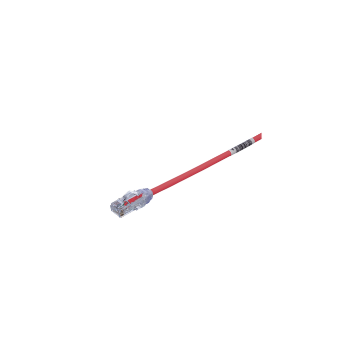Cable de Parcheo UTP Cat6A, CM/LSZH, Diámetro Reducido (28AWG), Color Rojo, 3.05 Metros (10 Pies)