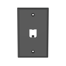 Placa de Pared Vertical Clásica, Salida Para 1 Puerto Mini-Com, Color Negro