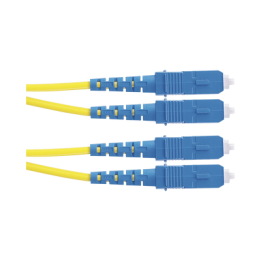 Jumper de Fibra Optica Monomodo 9/125 OS2, SC-SC Duplex, OFNR (Riser), Color Amarillo, 5 Metros (16.40 Pies)