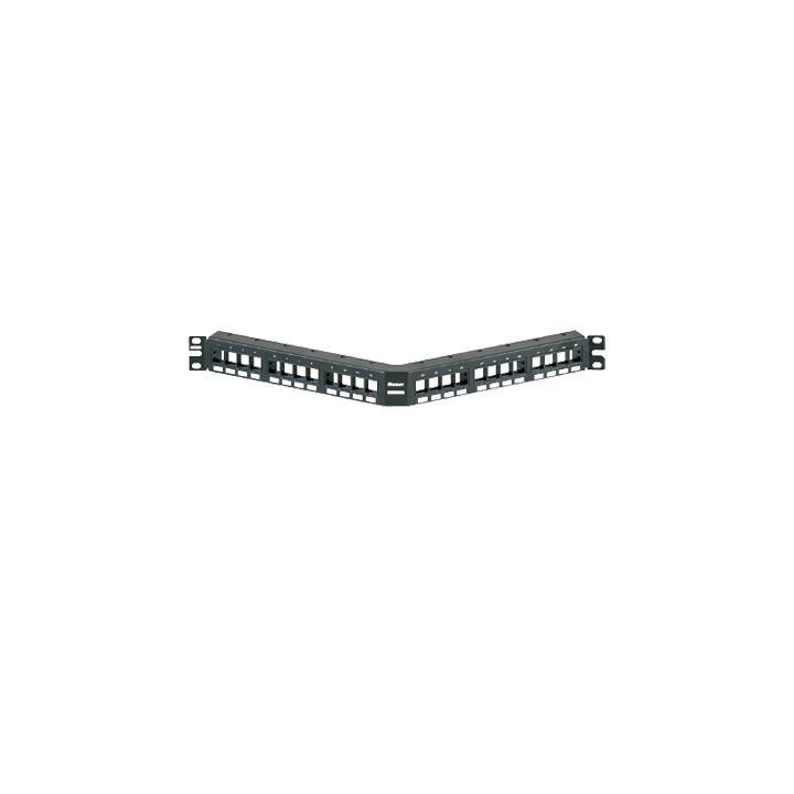 Panel de Parcheo Modular Keystone (Sin Conectores), Angulado, de 24 Puertos, 1UR