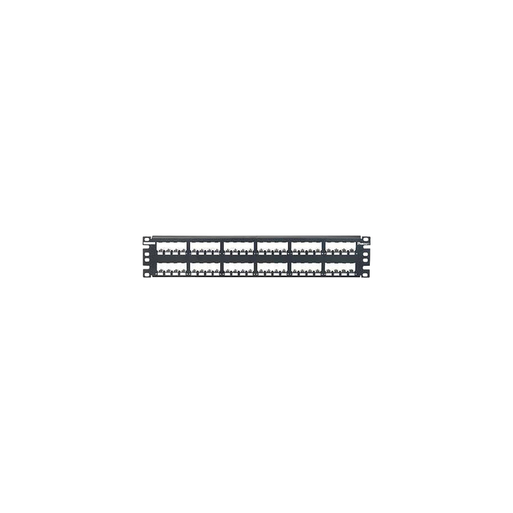 Panel de Parcheo Modular Mini-Com (Sin Conectores), Plano, Totalmente Blindado, de 48 Puertos, 2UR