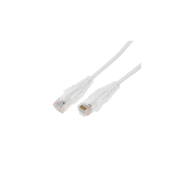 Cable de Parcheo Slim UTP Cat6A - 3 Metros (9.84 Pies) Blanco, Diámetro Reducido (28 AWG)