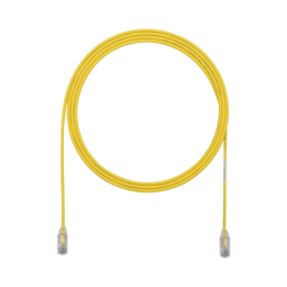 Cable de Parcheo TX6, UTP Cat6, Diámetro Reducido (28AWG), Color Amarillo, 2.13 Metros (7 Pies)