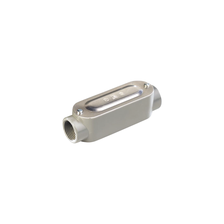 Caja oval roscada tipo C de 1 1/4" (31.8 mm) Incluye tapa y tornillos.