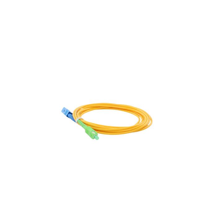 Jumper de Fibra Óptica Monomodo SC/UPC-SC/APC Simplex, Color Amarillo, 3 Metros (9.84 Pies), 3 mm