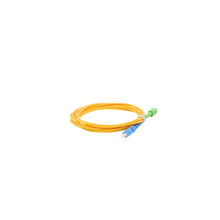 Jumper de Fibra Óptica Monomodo SC/UPC-SC/APC Simplex, Color Amarillo, 3 Metros (9.84 Pies), 3 mm
