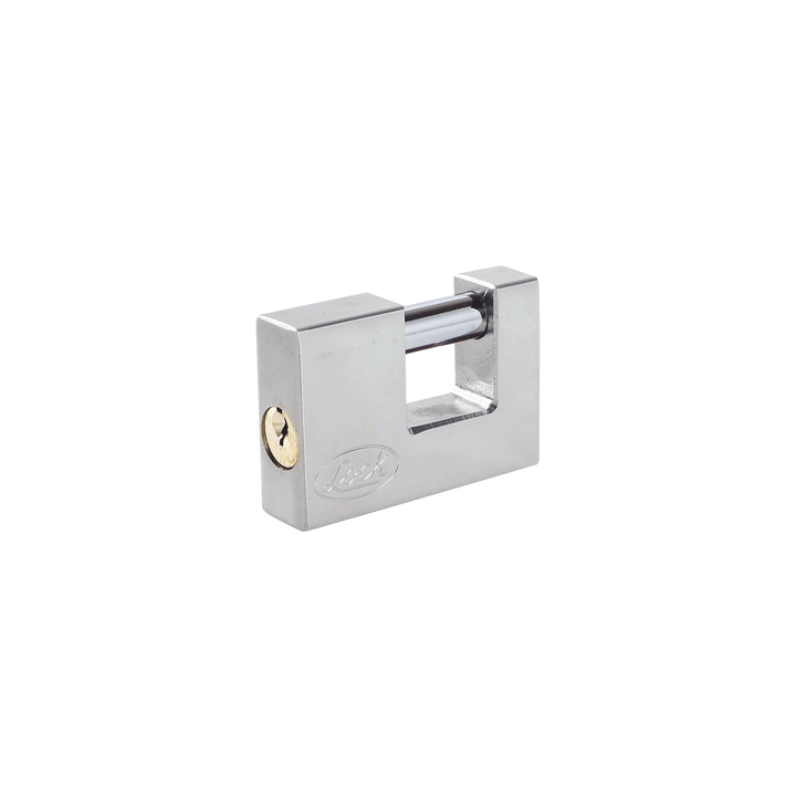 Candado para Cortina Metálica / Medida 80 mm/ Acabado Cromo Satinado/ Nivel de Seguridad 6 / Llave Estándar.