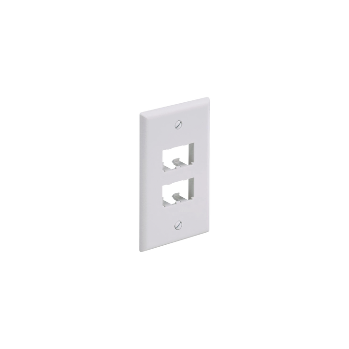 Placa de Pared Vertical Clásica, Salida Para 4 Puertos Mini-Com, Color Blanco