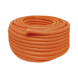 Manguera Poliducto Corrugado Flexible Naranja Reforzado de 3/4" x 50 m Para Instalaciones Eléctricas /Polietileno Alta