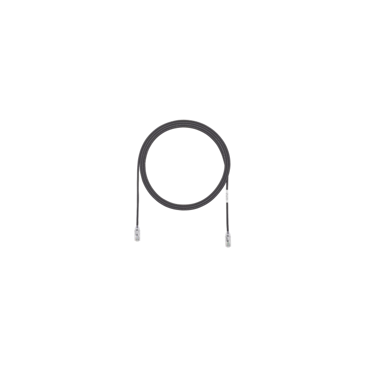 Cable de Parcheo TX6, UTP Cat6, Diámetro Reducido (28AWG), Color Negro, 0.91 Metros (3 Pies)