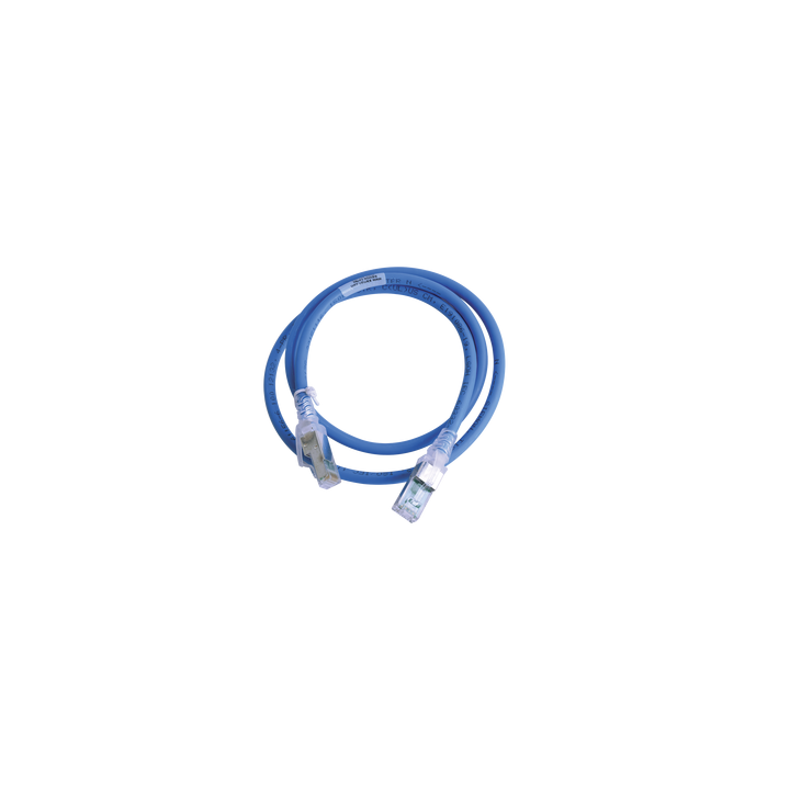Patch Cord Z-MAX Cat6A S/FTP, CM/LS0H, 0.91 Metros (3 Pies), Color Azul, Versión Bulk (Sin Empaque Individual)