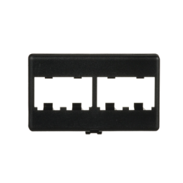 Placa de Mobiliario Modular Estándar, Salidas Para 4 Puertos Mini-Com, Color Negro