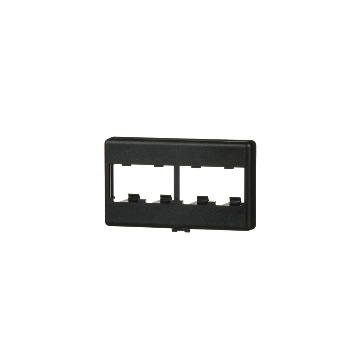 Placa de Mobiliario Modular Estándar, Salidas Para 4 Puertos Mini-Com, Color Negro