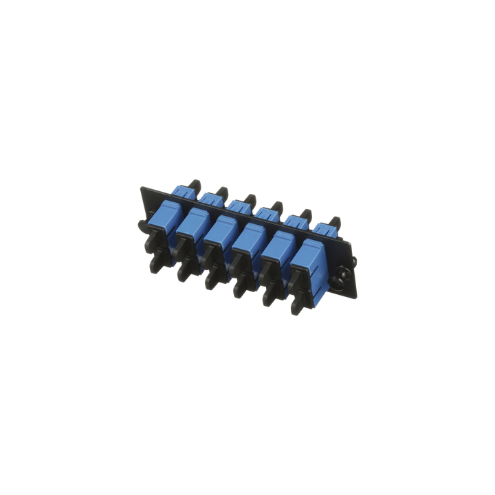 Placa Acopladora de Fibra Optica FAP, Con 6 Conectores SC Duplex (12 Fibras), Para Fibra Monomodo OS1/OS2, Color Azul