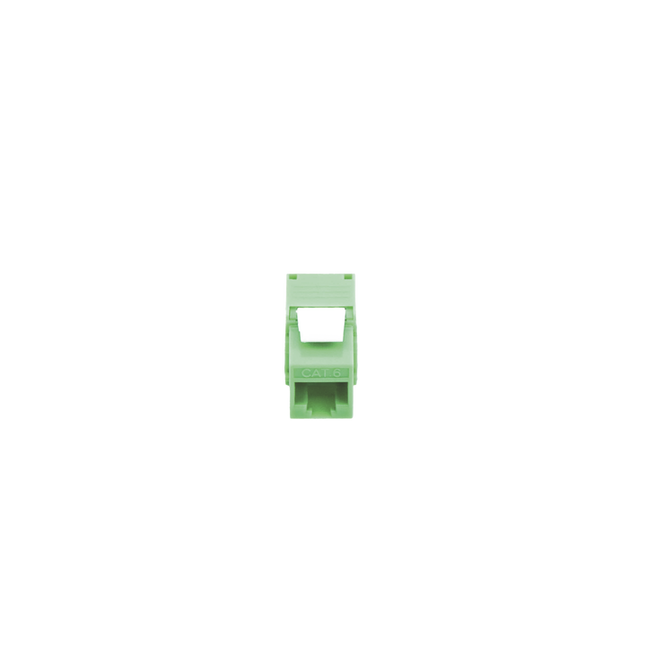 Módulo Jack Keystone Cat5e (Toolless), con Terminación en Ángulo 180 - Color Verde, Compatible con Faceplate y