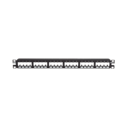 Panel de Parcheo Modular Mini-Com (Sin Conectores), Plano de Instalación al Ras, Sin Blindaje, de 24 Puertos, 1UR