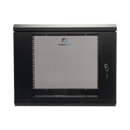 Gabinete de Pared de 9U con Puerta de Cristal Templado, 455 mm de Profundidad, Rack de 19'', Acero Reforzado Color