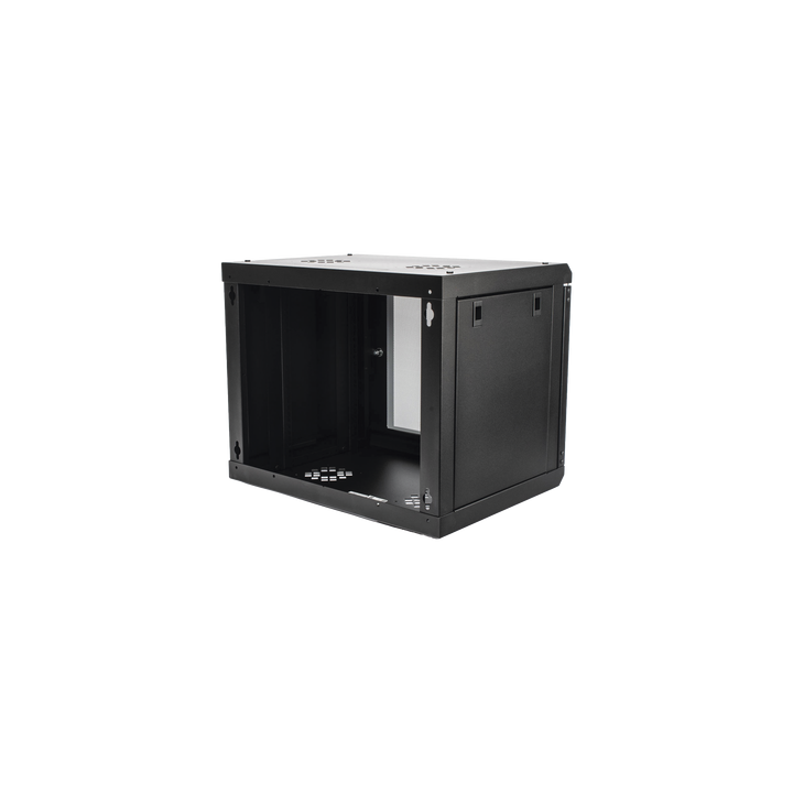 Gabinete de Pared de 9U con Puerta de Cristal Templado, 455 mm de Profundidad, Rack de 19'', Acero Reforzado Color