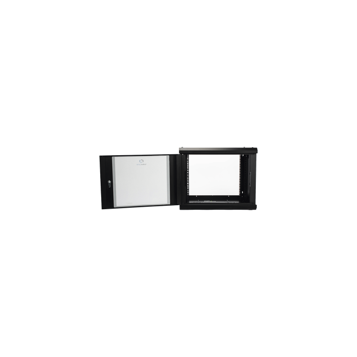 Gabinete de Pared de 9U con Puerta de Cristal Templado, 455 mm de Profundidad, Rack de 19'', Acero Reforzado Color