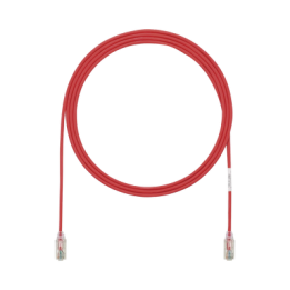 Cable de Parcheo TX6, UTP Cat6, Diámetro Reducido (28AWG), Color Rojo, 2.13 Metros (7 Pies)