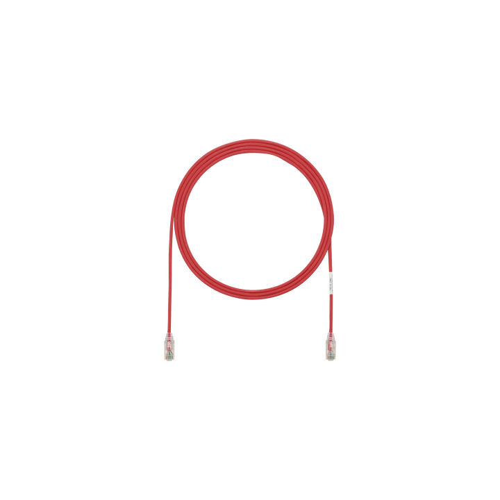 Cable de Parcheo TX6, UTP Cat6, Diámetro Reducido (28AWG), Color Rojo, 2.13 Metros (7 Pies)