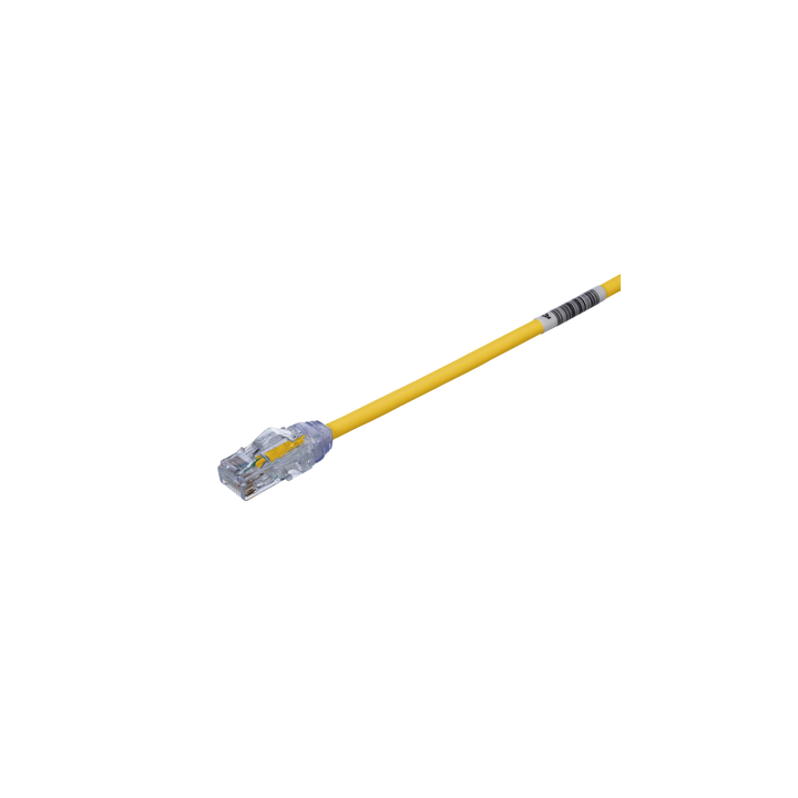 Cable de Parcheo UTP, Cat6A, Diámetro Reducido (28 AWG), CM/LSZH, Color Amarillo, 20.3 cm (8 Pulgadas)